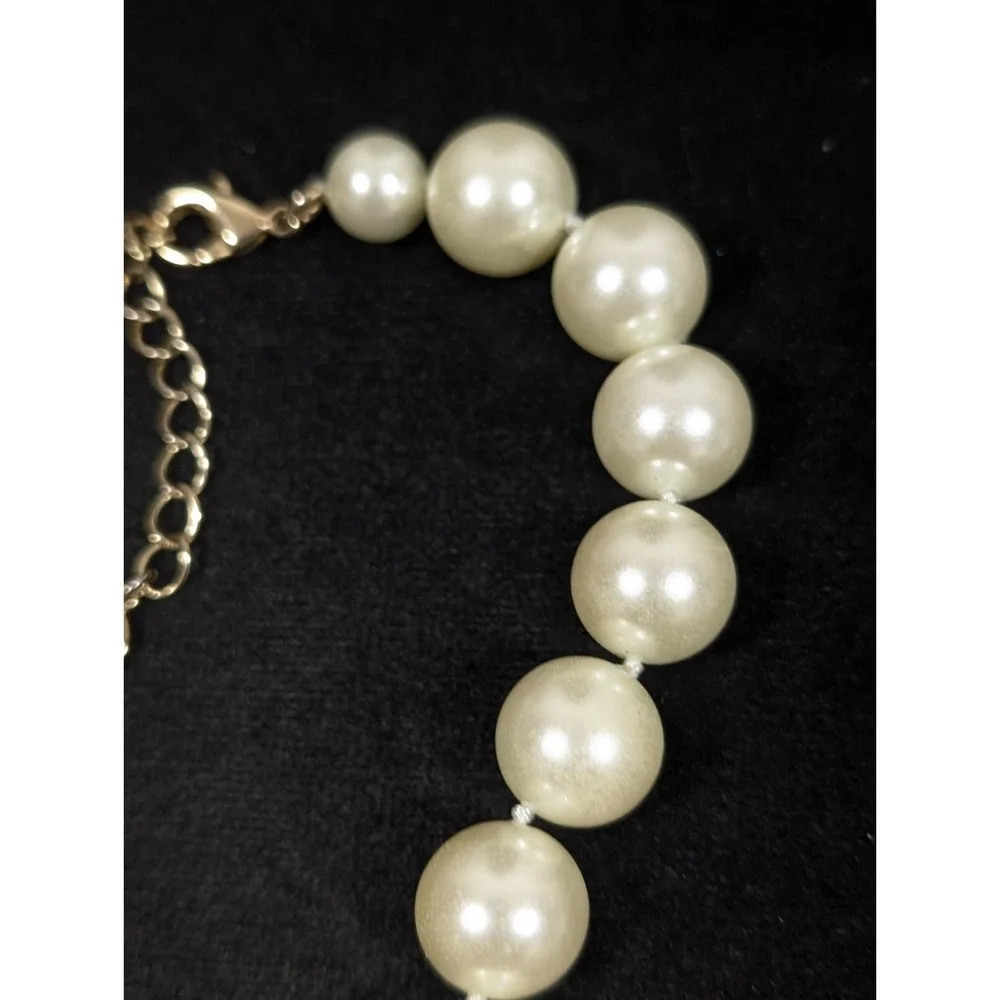 Charter Club‎ Cream Glass Faux Pearl Classic Hollywood Chic Necklace 18